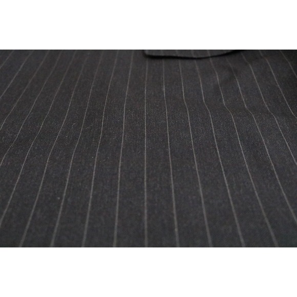 Canali Mens Pinstripe Three Button Suit Black Wool Size 52R X 36 - Picture 8 of 16